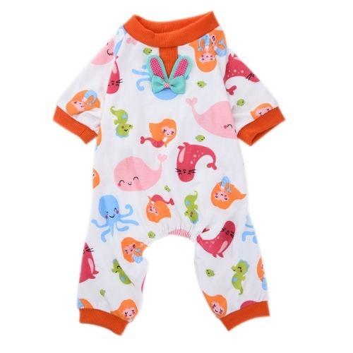 Принадлежности Пижама Домашнее животное Маленькая собака Щенок Кошка Ночная одежда Хлопковый комбинезон Футболка-пуловер