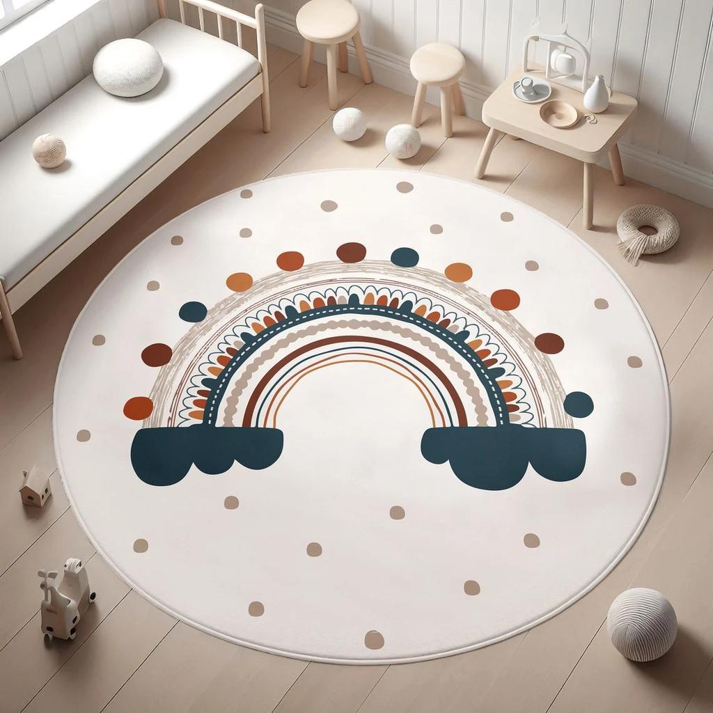 Rainbow Kids Rug,Heart Rainbow Kids Rug Washable Soft Carpet Non-Slip Girl's Room Floor Mat Nursery Playmat,Area Rug