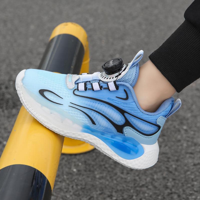 Spring/Autumn 2025 Boys' Breathable Non-Slip Spin Buckle Running Shoes