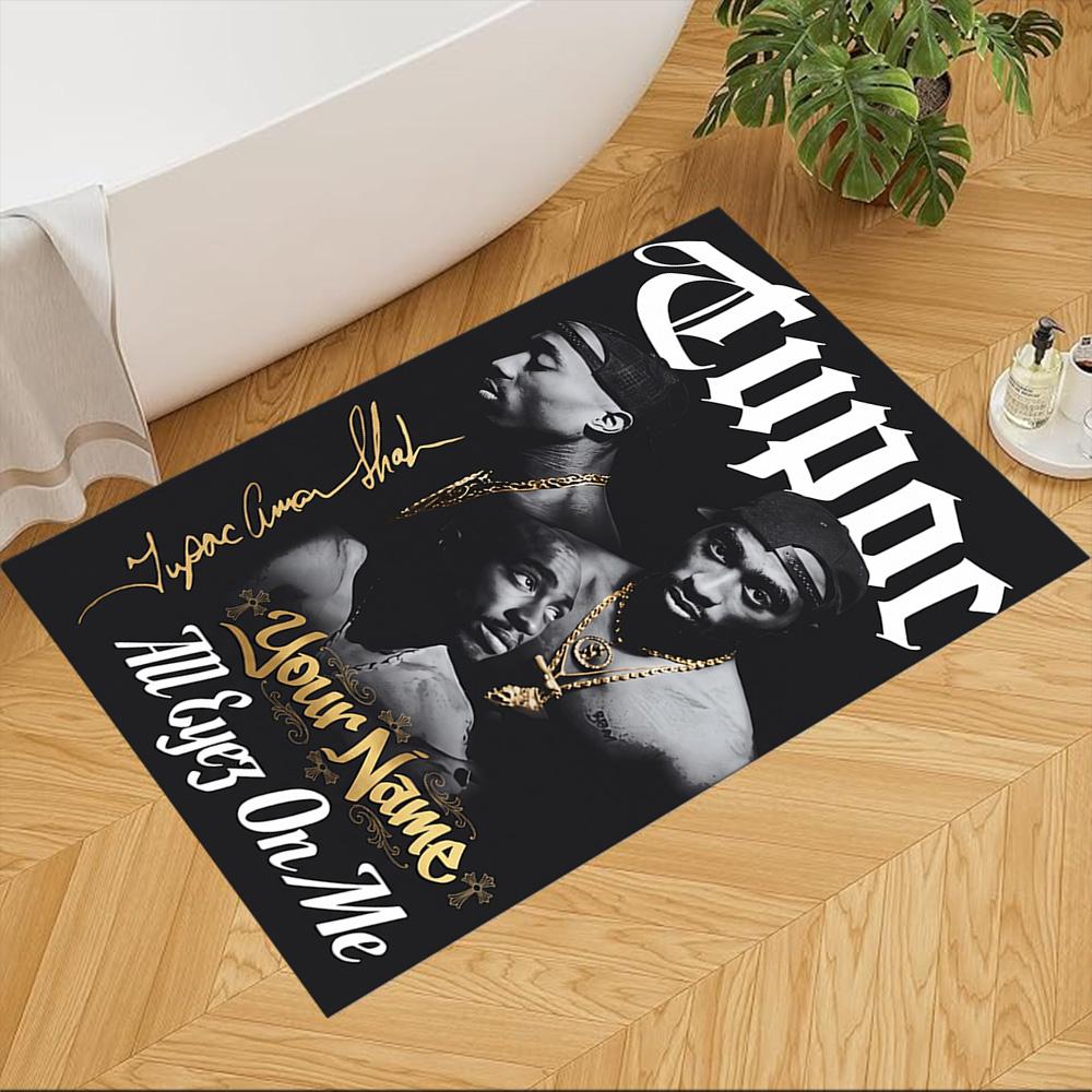 2pac Customize Your Name Area Rug Suitable for Foyer Decorate room Entryway Balcony Anti-slip Rug Anime Office Decor