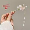 Ancient Style High-End Chinese Sandalwood Tassel Hairpin for Hanfu Costume Updo