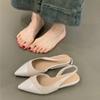 2025Summer Pointed Toe Women's Flats Sandals Fashion Shallow Slip On Singbacks Mules Party Dress Shoes for Ladies