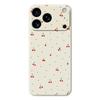 For iPhone 17 Pro Case Red Cherry Pattern Printing Straight Edge TPU Phone Back Cover