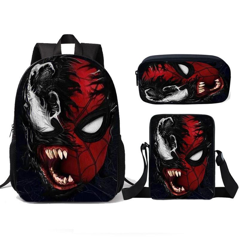 Школьный рюкзак, сумка для ланча, пенал Venom для детей, набор из трех предметов для детей