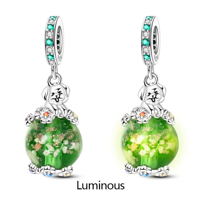 Shining Luminous Firefly Charms Copper Bulb Octopus Jellyfish Bee Fit Dangle Original Bracelets Glow Beads Women Diy Jewelry