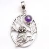Кулон Сова, Серебряный Кулон, Ювелирные Изделия Ручной Работы из Стерлингового Серебра 925 пробы, Ювелирные Изделия с Драгоценными Камнями, кулон с аметистом, лабрадоритом, розовым кварцем, ларимаром