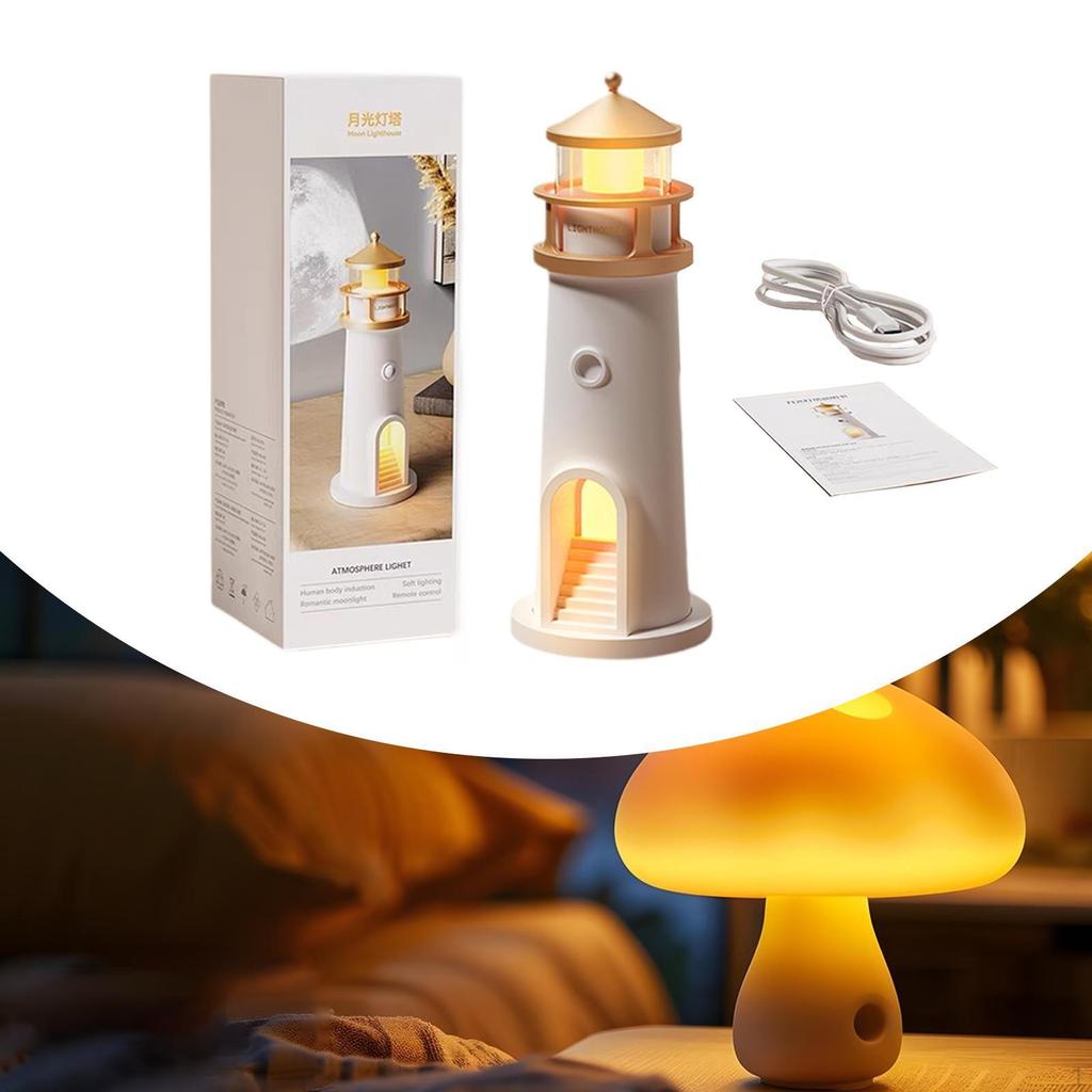Lighthouse Shaped Light Decorative Nightlight Bedside Table Lamp Desk for Tabletop Decoration