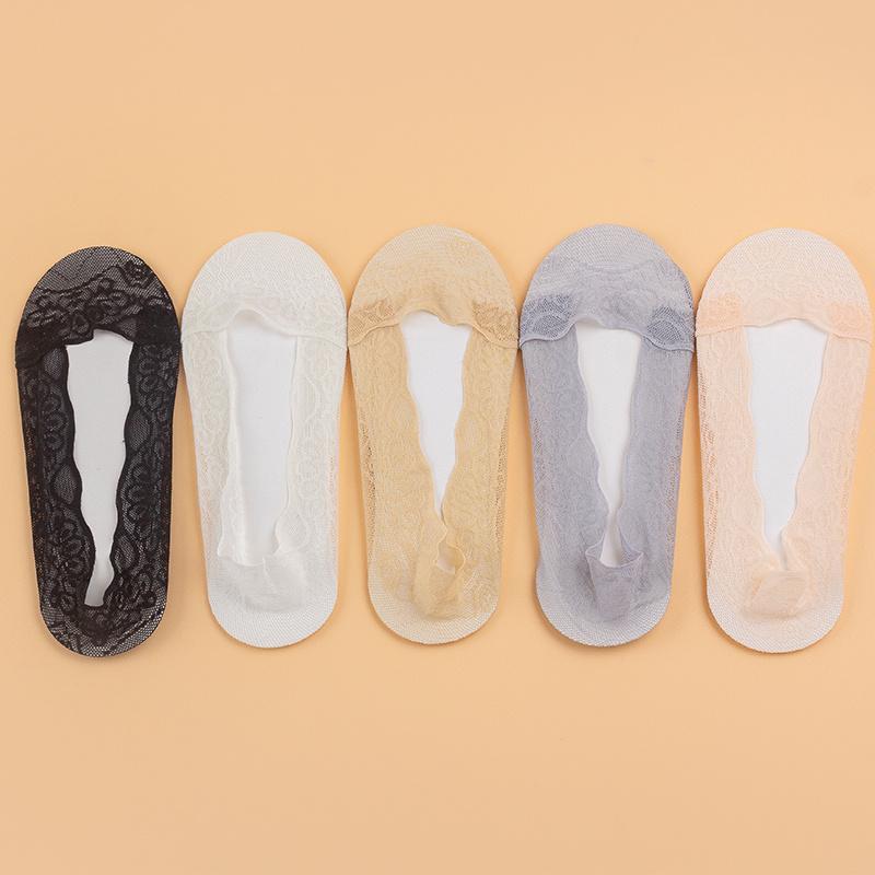 Носки Женские Тапочки Носки Невидимые Лодочки Сетка Кружево Тонкие Короткие Носки Нескользящие Прохладные Сексуальные Дышащие