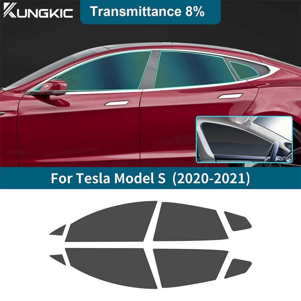 For Tesla Model S 2020 2021 Solar UV Privacy Protector Pre Cut Window Tint Film Front Rear Side Car Accessories Auto Parts