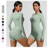 Solid Color Tight Long Sleeved T-Shirt Yoga Suit Set With High Waist And Naked Sensation, Quick Drying Running And Fitness Two-Piece Set For Women