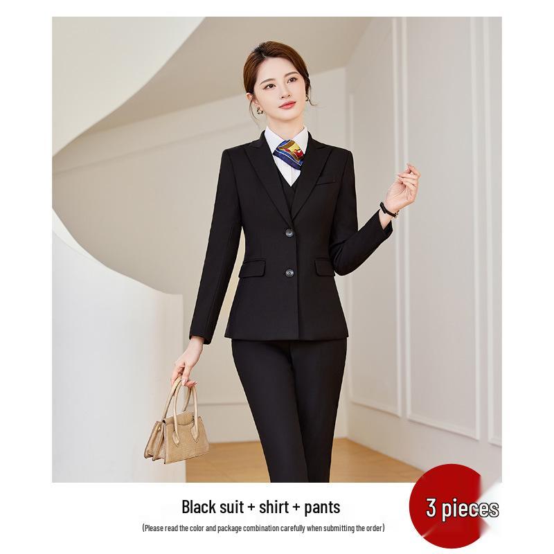 Женский приталенный формальный костюмный комплект 2024: Осень/Зима Деловая одежда