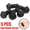 5pcs New Black Metal Saw Blade Bolt M8 X 18mm Left Hand Thread Hex Head Flange