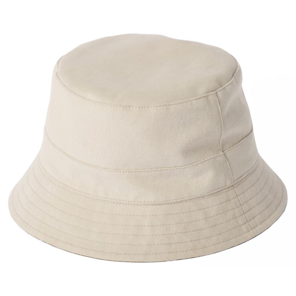 (Stone, L) Failsworth Reversible Cotton Bucket Sun Hat