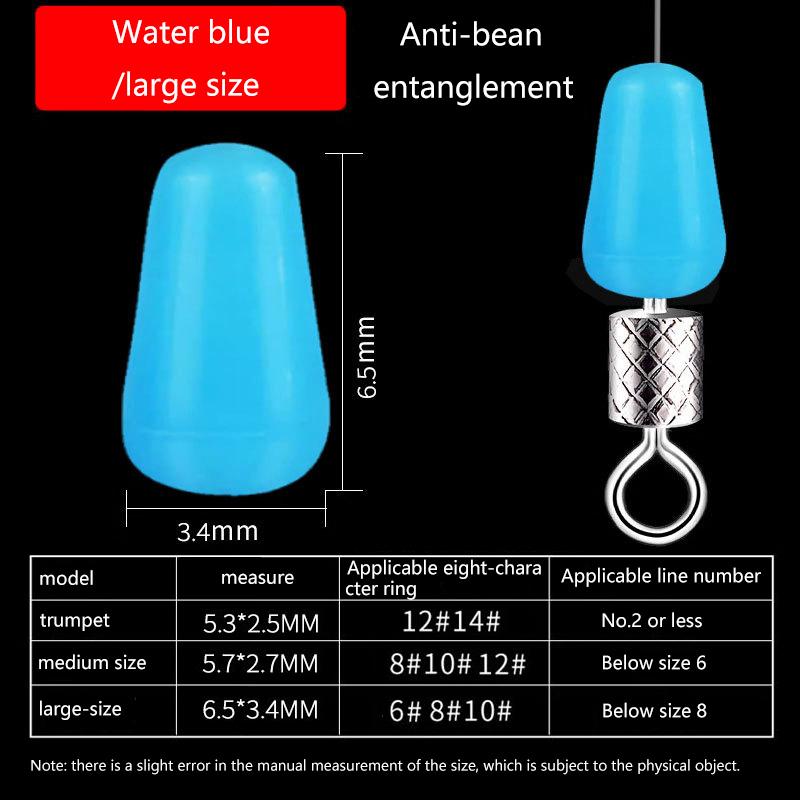 100 Pcs/lot High Quality Silicone Space Beans Sea Carp Fly Fishing Blue Rubber Oval Stopper Fishing Float Fishing Bobber
