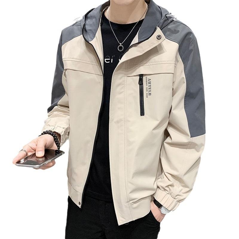 Мужская весна и осень новый тренд свободная универсальная куртка с капюшоном повседневная одежда