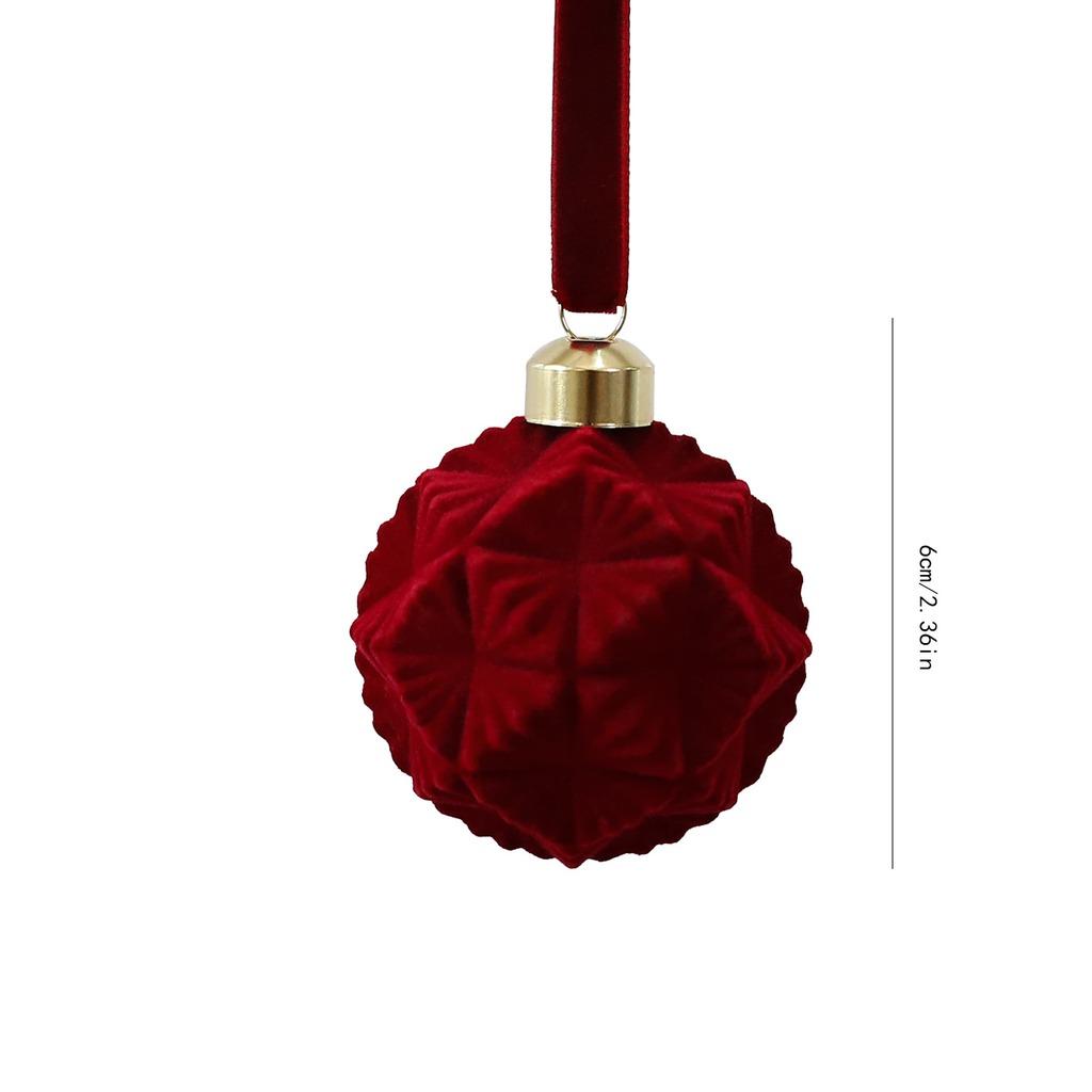 Velvet Christmas Ball Ornament Premium Christmas Tree Hanging Ball Plastic Hanging Decoration American For Christmas Decoration