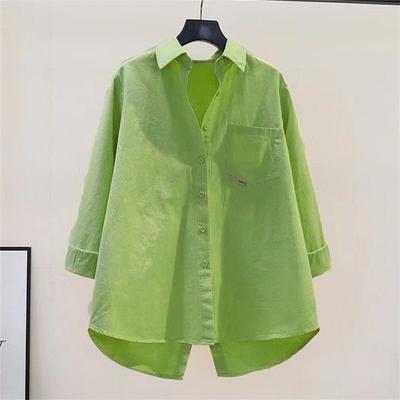 Женские простые повседневные асимметричные хлопковые рубашки-туники большого размера на пуговицах с длинными рукавами, однотонная уличная блузка Blusas Mujer