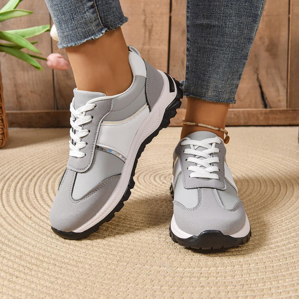 Fashion Sneaker for Women Light Leather Casual Shoes Spring/autumn Lace Up Vulcanize Shoes for Women Casual Flats Shoes