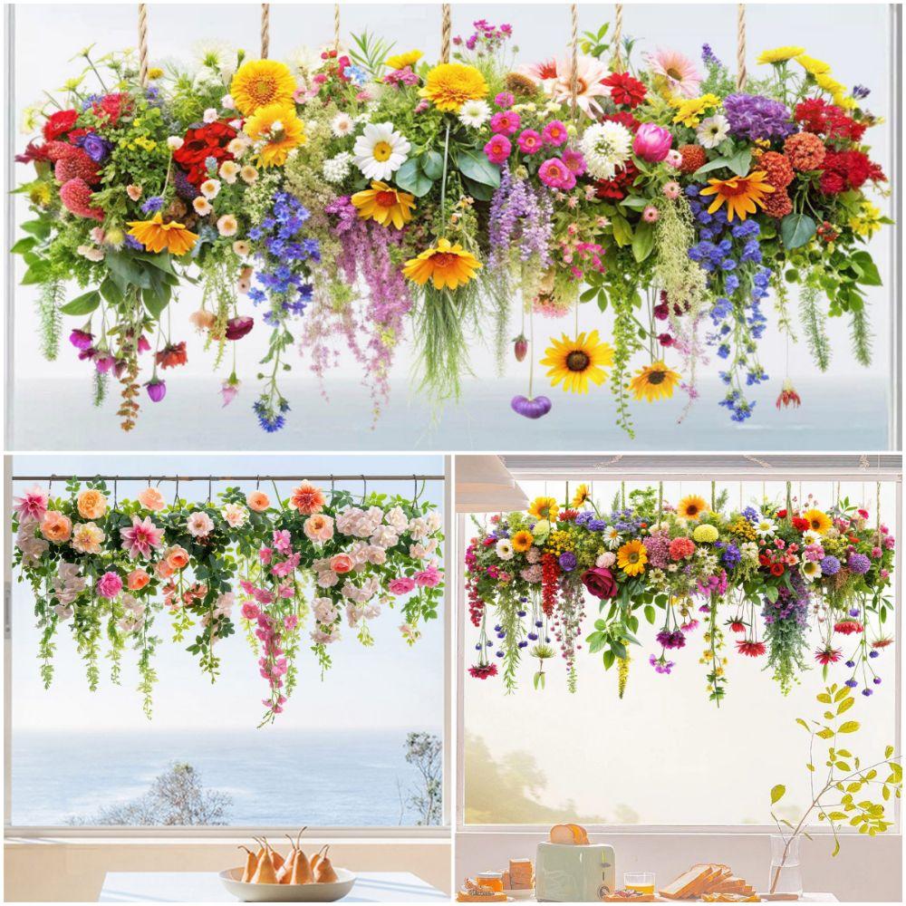 Фотореквізит Квітковий Ротанг Статичні Наклейки Двосторонні Декоративні Наклейки НОВІ Наклейки на Скло Подарунок