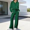Женские костюмы-двойки, осенние повседневные спортивные костюмы с полумолнией, комплект для отдыха, пуловер с длинным рукавом и брюки с широкими штанинами, комплекты спортивных костюмов