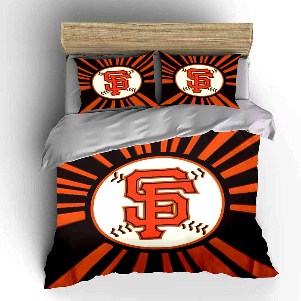 "Orange SF Baseball Logo Design" Print Bedding Set Duvet Cover Pillowcases (1* Duvet Cover 2* Pillowcases Do Not Include Comforter)