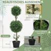 Artificial Boxwood Plants, Set of 2, UV-protected, with Pot, Green