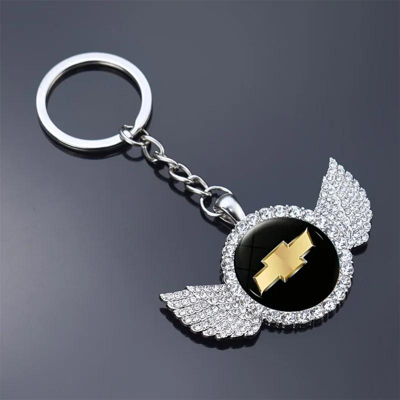 dbmxsr1 Diamond Car Badge Keyrings Fashion Key Chain Accessories for Chevrolet Captiva Spark Aveo Matiz Cruze S10 Sail Trax Tahoe Malibu