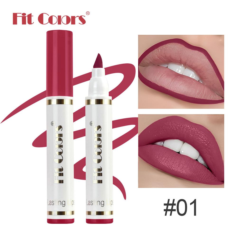 Fit Colors Карандаш для губ и помада-карандаш, Матовый бархатный стойкий водостойкий несмазывающийся карандаш-блеск для губ, Контуринг губ, Макияж, Косметика