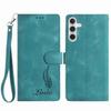 For Samsung Galaxy A36 5G Case Imprinted Feather PU Leather Wallet Phone Cover with Wrist Strap