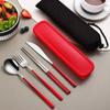 4Pcs/Set Stainless Steel Portable Tableware Chopsticks Spoons Forks Knife with Box Bag Travel Camping Cutlery Dinnerware Sets