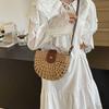 Summer Retro Straw Woven Crossbody Shoulder Bag for Women - Beach Vacation Underarm Saddle Bag