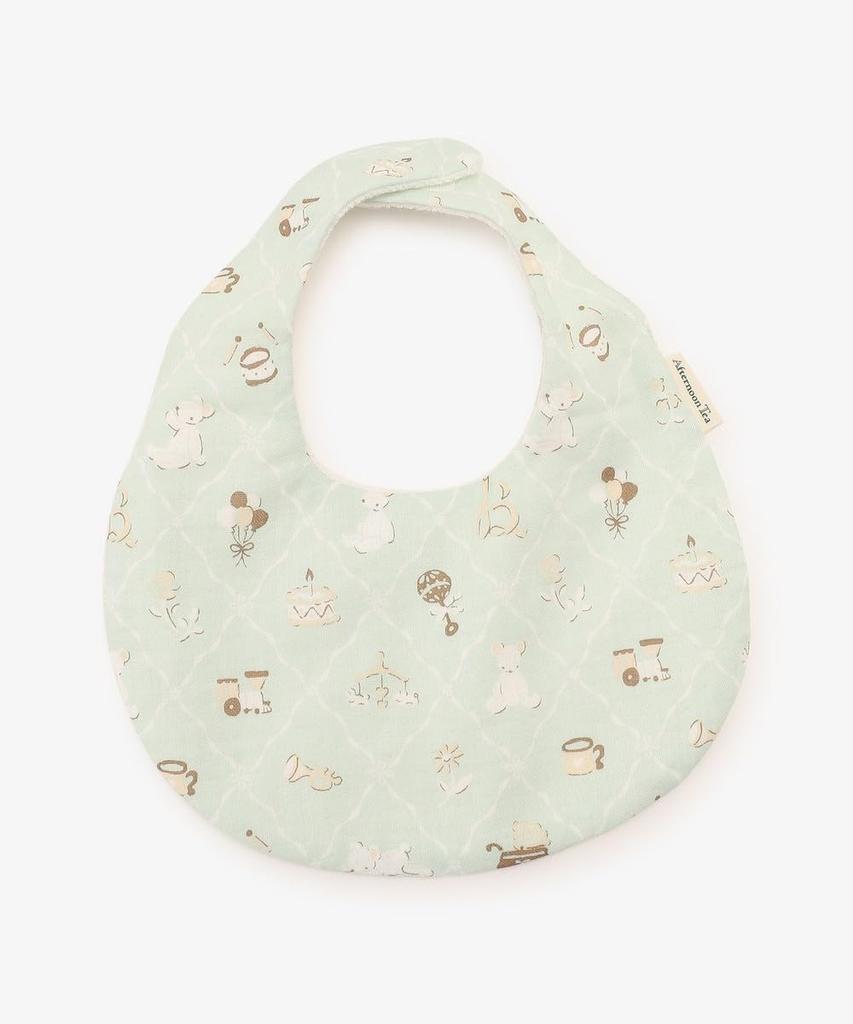 Tea AfternoonTea LIVING Bib Bib HY32 Bear Bib Stuffed Toy Set Green [Afternoon Living] &