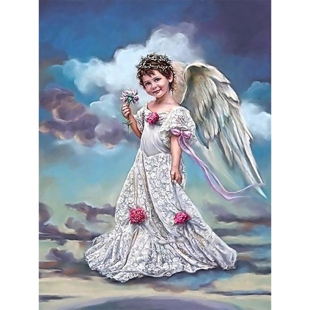 5D DIY Алмазная картина Вышивка крестиком Ангел Алмазная вышивка Портрет Мозаика Картина Rhinestone House Decor