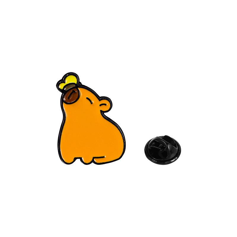 Original Cute Capybara Cartoon Brooch - Adorable Alloy Badge & Book Decoration