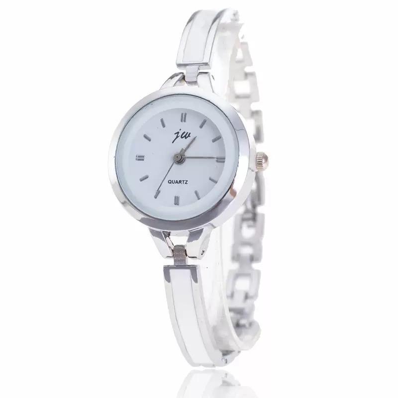 Women Fashion Electronics Wristwatch Casual Stainless Steel Watch Silver