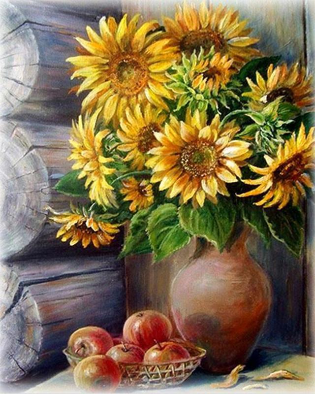 5D DIY Алмазная картина Полный дрель Круглый цветок Алмазная вышивка Полный набор Вышивка крестом Стразы Мозаика Домашний декор