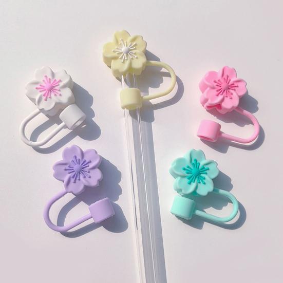 7 шт. Крышка для соломинки в форме цветка, герметичная, пыленепроницаемая, 10 мм, многоразовые аксессуары для питьевой соломинки, детские сувениры для вечеринки