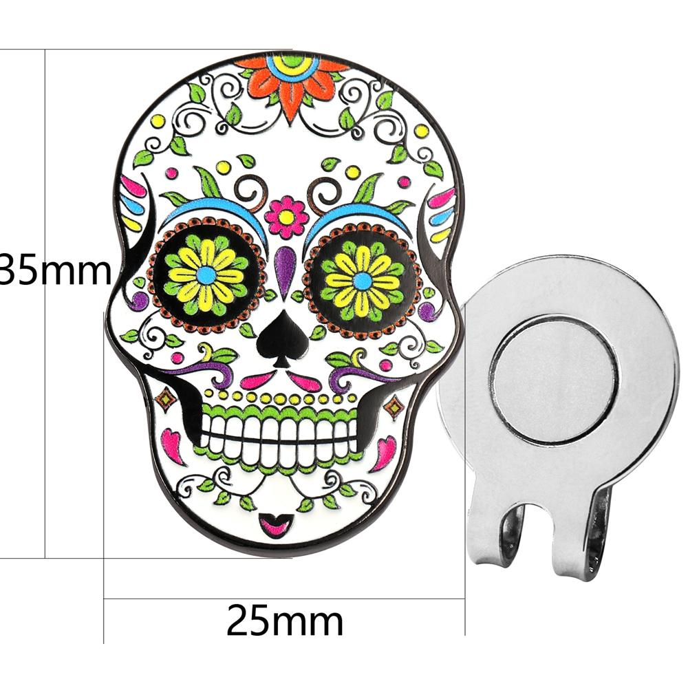 Premium Golf Ball Marker with a Standard Magnetic Hat Clip Skull Golf Ball Marker Hat Clip for Men Women 5