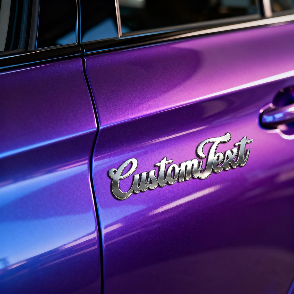 Stainless Steel Waterproof Custom Text Font 3d Metal Stickers Car Body Decal Creative DIY Decaration Silver Color Accessories