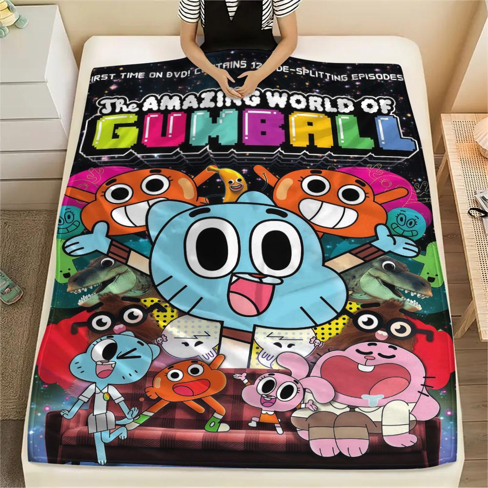 Gumball Print FlAannel Blanket, High quality Comfortable for All Seasons, Home Decor, Warmth and Comfort