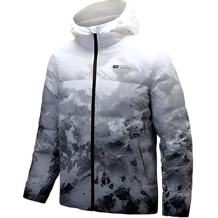 Anta Dynamic Series Повседневная теплая куртка-пуховик с капюшоном для мужчин, верхняя одежда, чисто-белый, для горного трека 952447921-3