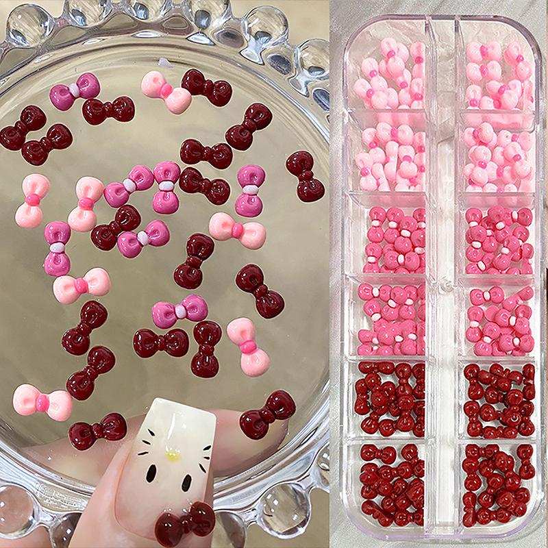 60/90/120 шт. Резиновые бантики, аксессуары для нейл-арта, Кавайная девушка, Аниме, Мультяшные ногти, Сборка, Сделай сам, Красота, Маникюр, Декор