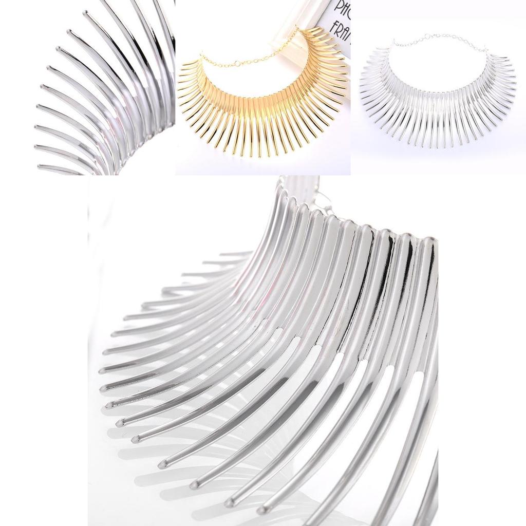 Fashion Solid Color Curved Design Women Metal Necklace Collar For Fashionforward Womens Jewelry