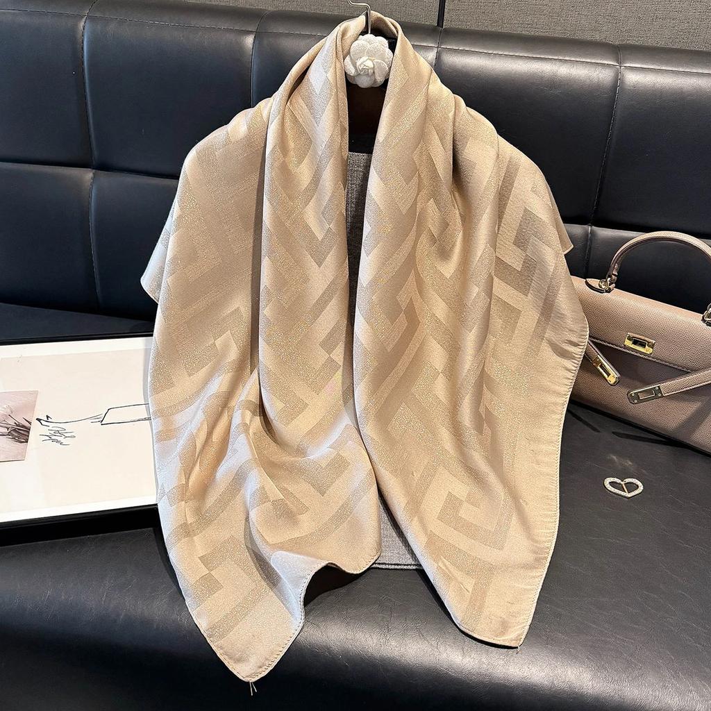 New Women Fashion Silky Kerchief Shawl Ethnic Travel Scarves Bufanda Jacquard Scarf Printed Decorative Summer Sun Protection