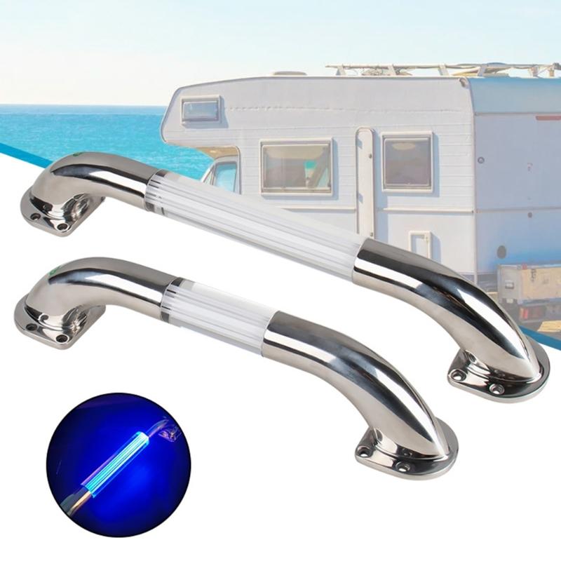 RVs Handrail Grip Integrated Led Light 12V Stainless Steel Handle Deck Handrail