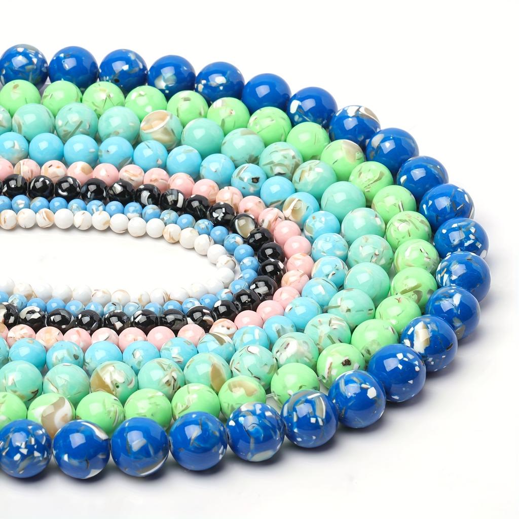 Turquoise 1strandbag Multicolor Round Shell Loose Beads For Jewelry Making Diy Bracelet Necklace 15 Inchessize4mm 6mm 8mm 10mm 12mm