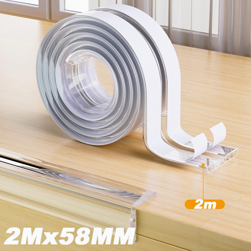 2Mx38/48/58mm Clear Table Edge Guard Furniture Corner Protector Strip Baby Safety Anti-Collision Strip Anti-bump Soft Bumper