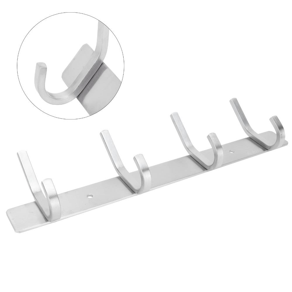 Silver Coat Hook Stainless Steel Coat Hanger Practical Towel Rack Space Saving