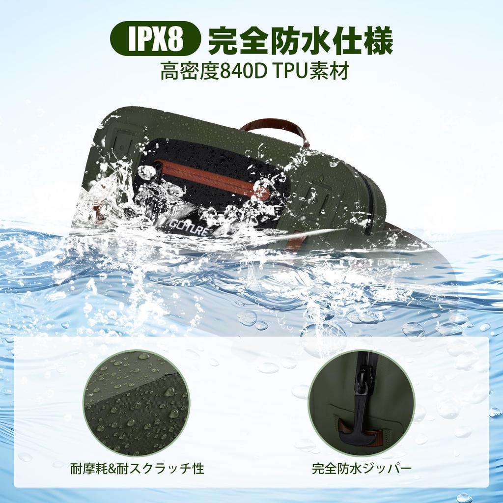 Goture Fishing 10 л Большой IPX8 840D ТПУ Рыболовные снасти Снасти для рыбалки на открытом воздухе в ручье и похода Сумка, Вместимость, Водонепроницаемость, Материал, Сверхлегкий,