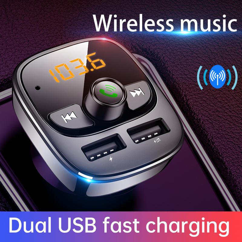 Автомобильный MP3-плеер Bluetooth 5.4 FM-передатчик Автомобильное зарядное устройство Адаптер Dual USB Поддержка TF-карт и U-дисков Громкая связь